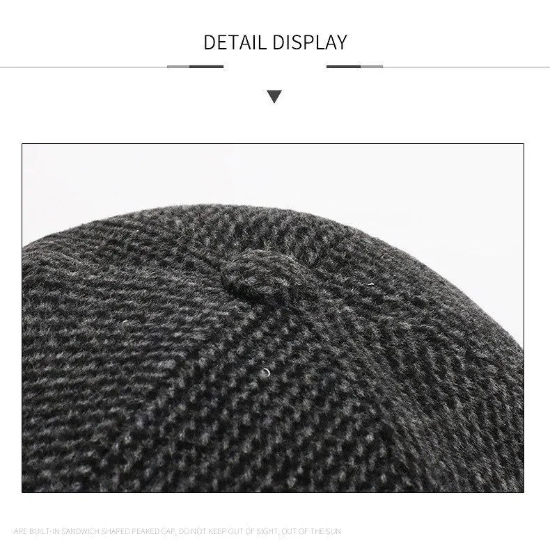 Baseball Cap Woolen Knitted Winter Ear Cover Baseball Cap Men Thicken Warm Hats with Earflaps Sport Golf Hats Snapback