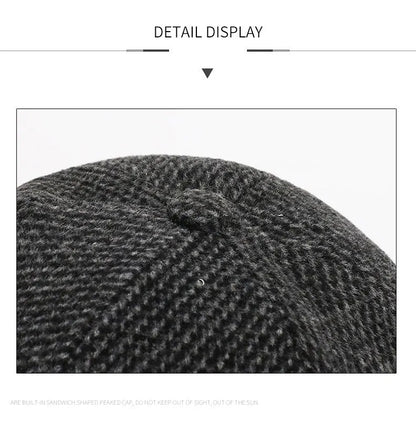 Baseball Cap Woolen Knitted Winter Ear Cover Baseball Cap Men Thicken Warm Hats with Earflaps Sport Golf Hats Snapback