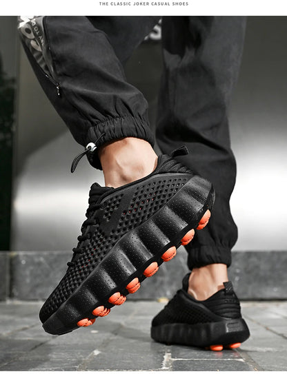 Men's Comfortable Casual Sneakers with Foot Sensing Massage Technology Women's Sports Breathable Lightweight Training Shoes