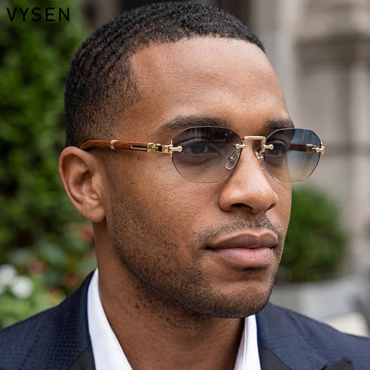 Square Rimless Punk Sunglasses Men 2026 Luxury Designer Vintage Small Frameless Sun Glasses Male Eyewear Hip Hop Outdoor Shades