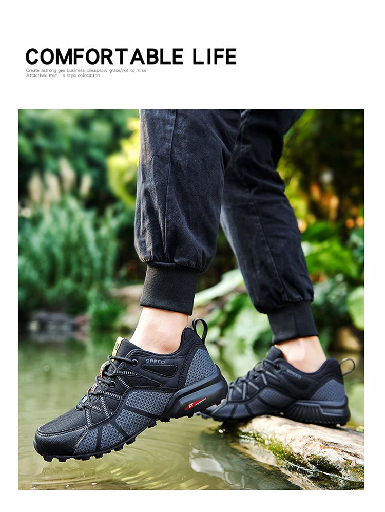 Men's Hiking Shoes All-terrain Outdoor Sports Shoes Breathable Mesh Non-slip Wear-resistant Hiking Shoes Outdoor Cycling Shoes