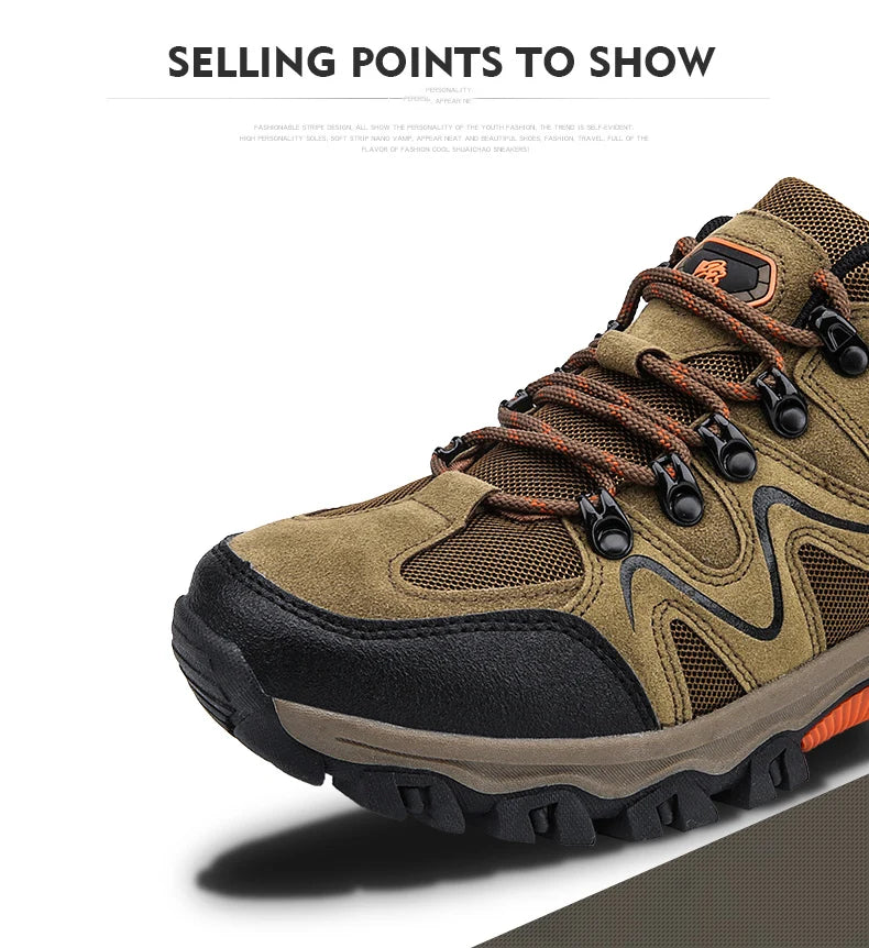 Men's Hiking Shoes All-Terrain Outdoor Sports Shoes Breathable Wear-Resistant Mesh Non-Slip Hiking Shoes Outdoor Cycling Shoes