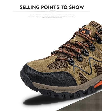 Men's Hiking Shoes All-Terrain Outdoor Sports Shoes Breathable Wear-Resistant Mesh Non-Slip Hiking Shoes Outdoor Cycling Shoes