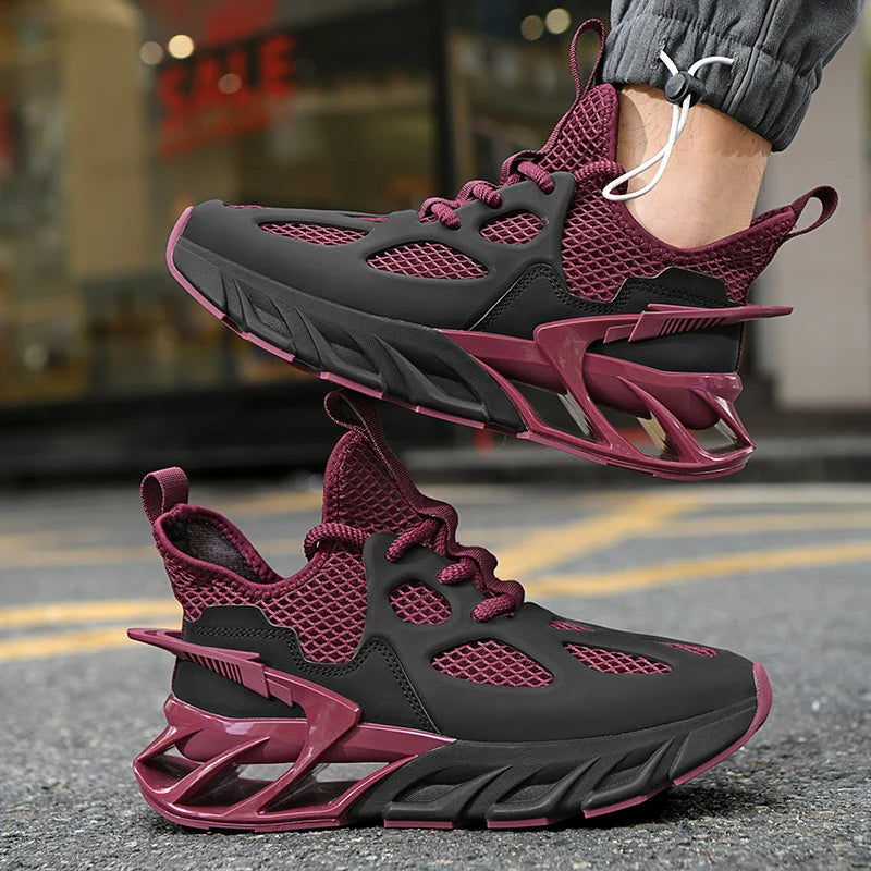 Men's Sports Shoes New Mesh Breathable Outdoor High Elasticity Running Shoes Fashionable Summer Comfortable Sports Tennis Shoes