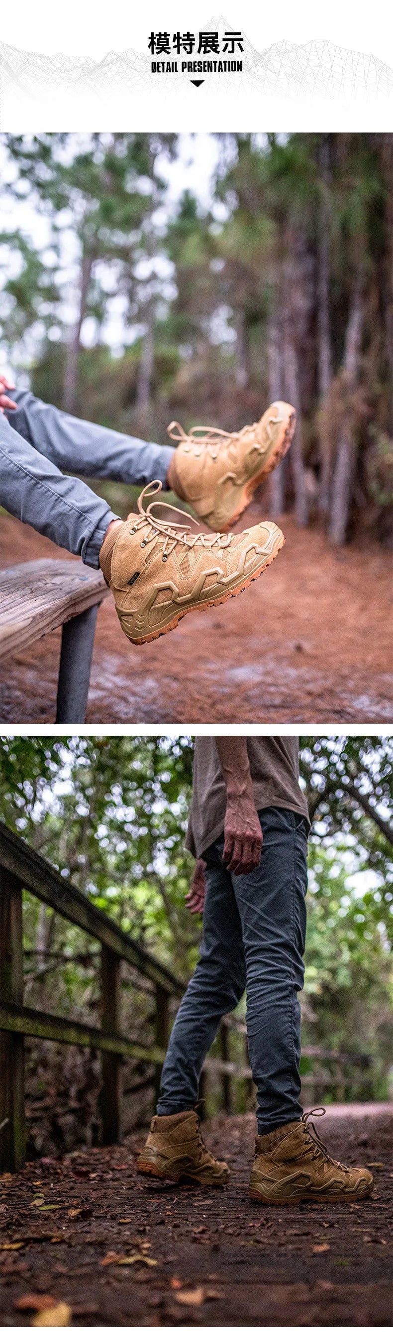 ROCKROOSTER Hiking shoes Men waterproof hunting Boots Tactical Desert Combat Boots trekking Ankle mountian cow Leather Sneakers
