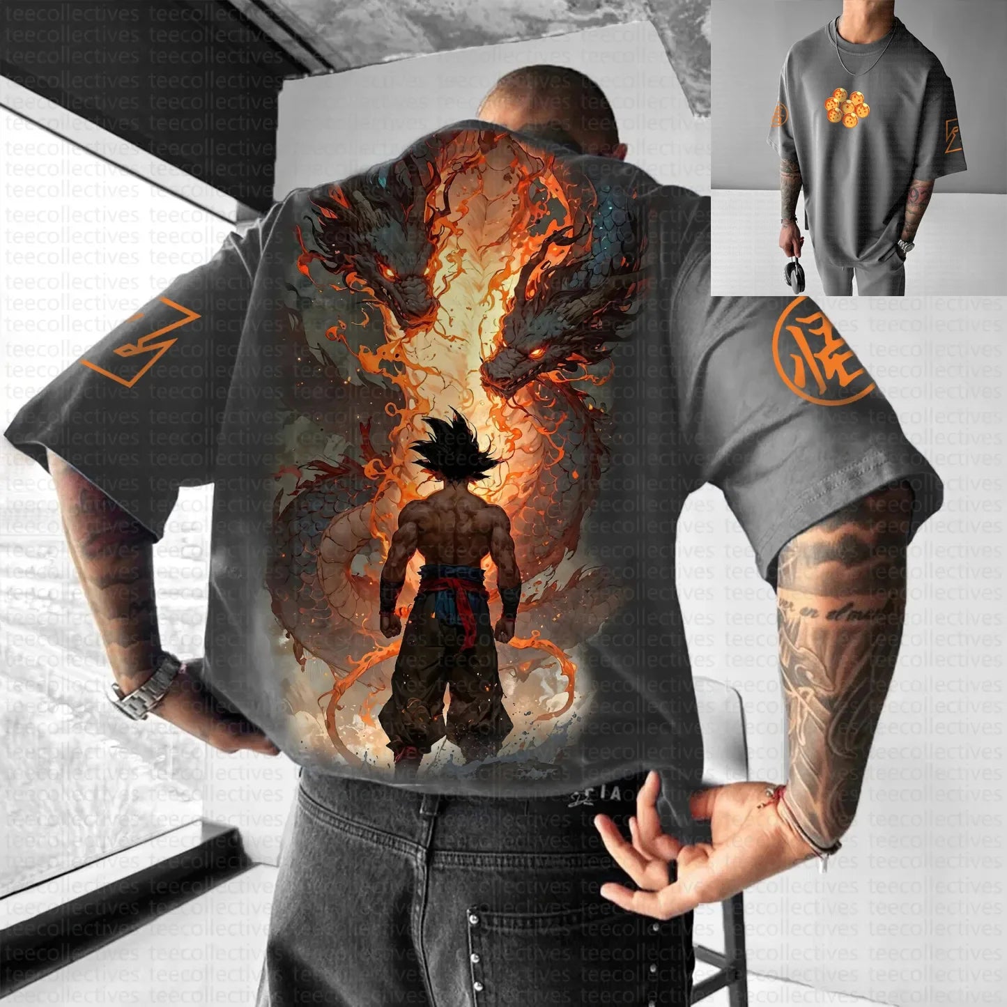 Camiseta de verano 2025 Son Goku Dragon Ball Anime para hombre, estilo Harajuku oversize retro urbano, tops unisex informales holgados de manga corta para mujer