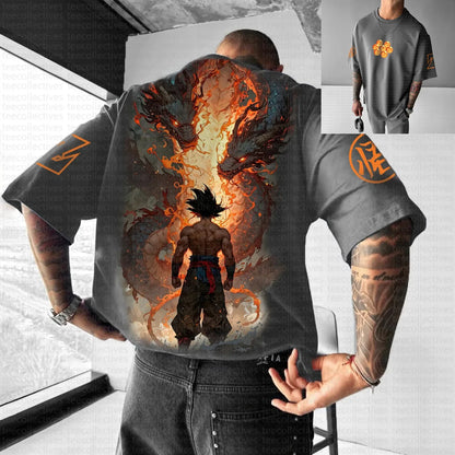 Camiseta de verano 2025 Son Goku Dragon Ball Anime para hombre, estilo Harajuku oversize retro urbano, tops unisex informales holgados de manga corta para mujer