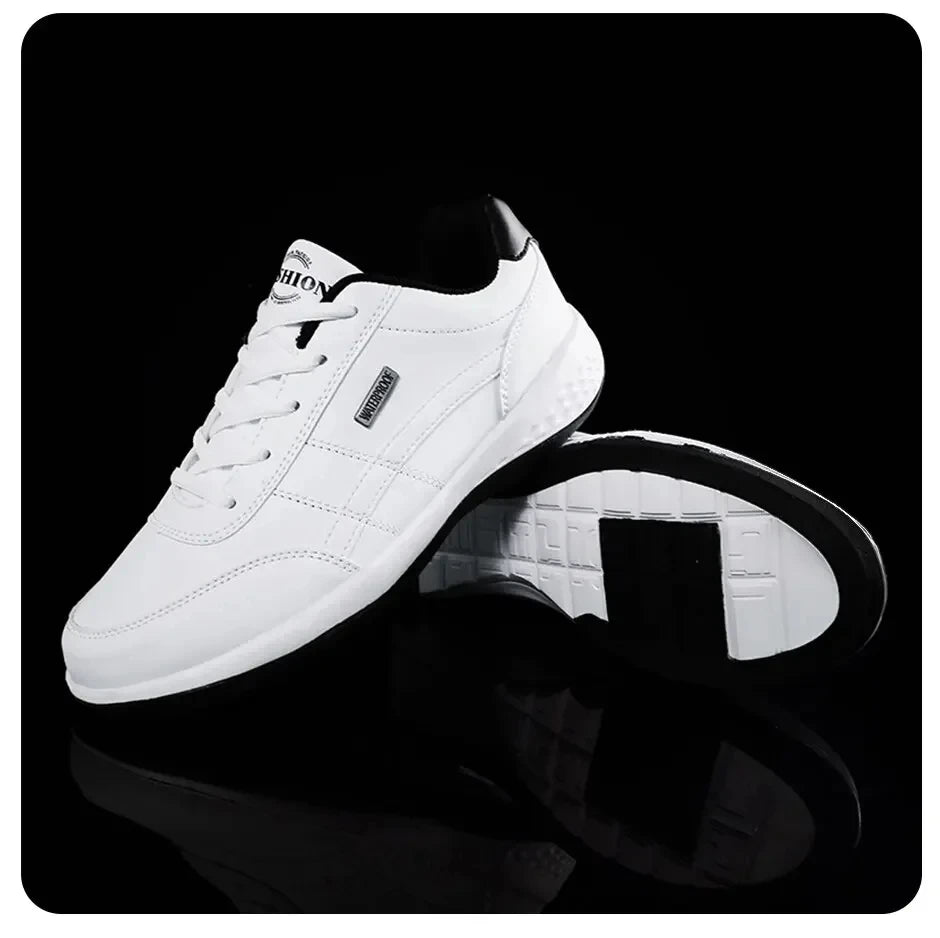 Leather Sneakers for Men, Casual Shoes, Soft Sole, Outdoor Walking Shoes, Sports, Four Seasons