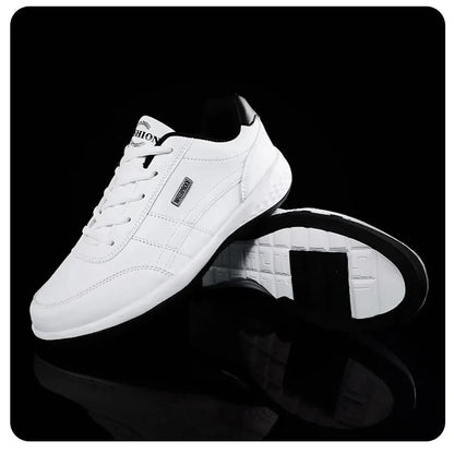 Leather Sneakers for Men, Casual Shoes, Soft Sole, Outdoor Walking Shoes, Sports, Four Seasons
