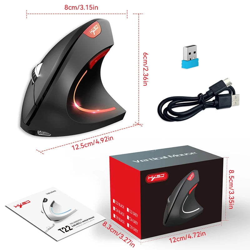 Wireless Mouse Bluetooth Vertical Mouse Dual-Mode Silent Mouse Rechargeable Gaming Mouse For Win Mac OS Laptop Computer Mouse