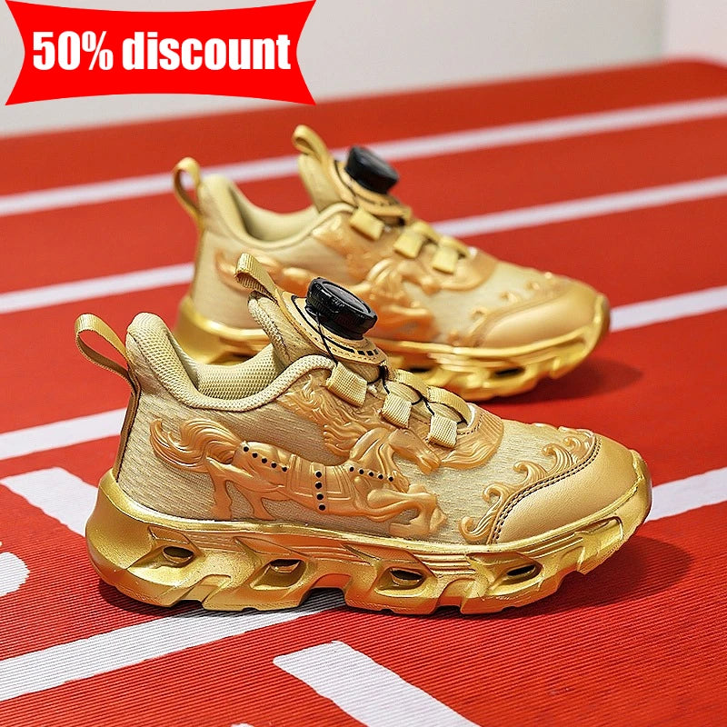 Zapatillas deportivas infantiles de malla a la moda, para estudiantes, con amortiguación, transpirables, antideslizantes y perfectas para entrenamiento y running diario en el campus