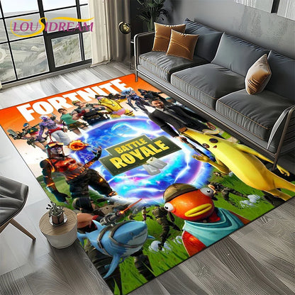2025 New Style Fortnite-e Cartoon Rug Carpet for Living Room Bedroom Decor, Floor Mat Non-slip Decoration for Sofa Doormat Kids