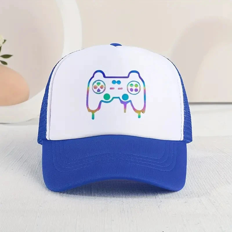 1pc Children's Sunshade Casual Baseball Cap With Gamepad Pattern For Outdoor Playing Funny Pringting Hat