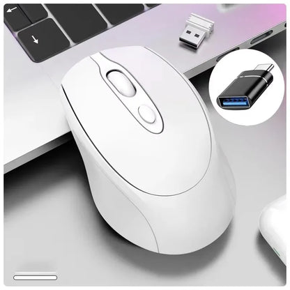 Bluetooth-Compatible Wireless Mouse 2.4G Rechargeable Wireless Computer Mouse USB Silent Gamer Mice for PC Laptop Macbook Tablet