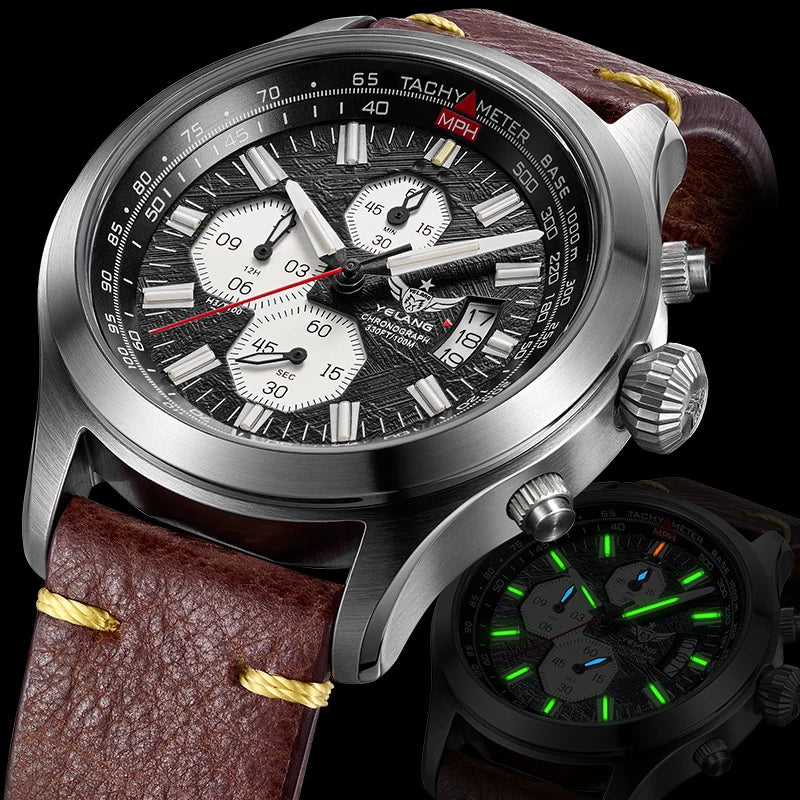 YELANG V1029S Men's Quartz Watch 42mm Japan OS10 Movement T100 Luminous 100M Waterproof Sports Military Style Watches Sapphire