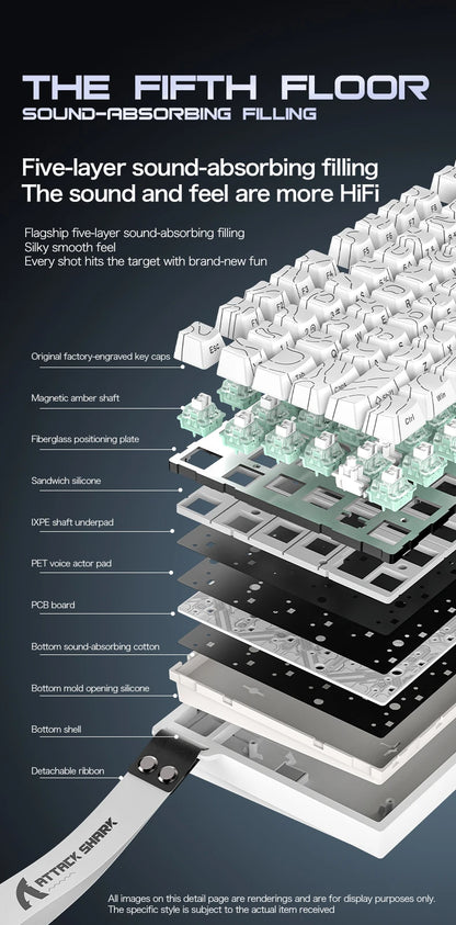 Attack Shark R82HE Wired RGB Magnetic Switch Keyboard, 256K Scan Sampling Rate, Accuracy 8K Return Rate