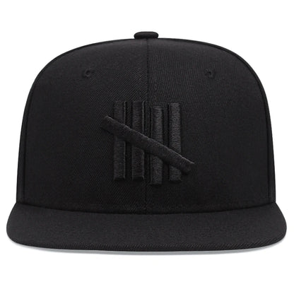 2025 New Five Bar Embroidered Simple Classic Flat Edge Hat Men's Street Hip Hop Hat Women's Outdoor Sunshade Hat Baseball Hat