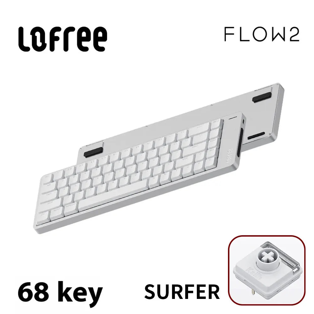 Lofree FLOW2 Mechanical Keyboard Business Office Wireless Bluetooth Wired Quiet & Gentle Sound Compatible Mute Aluminum Lump
