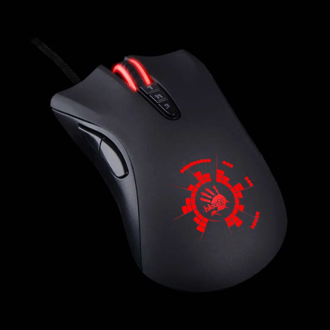A4TECH Bloody A91 Gaming Mouse, 4000 DPI, Drag Click, 1000HZ, 6666FPS, 8 Buttons, Metal X' Glide Armor Boot, Over 20 million clicks