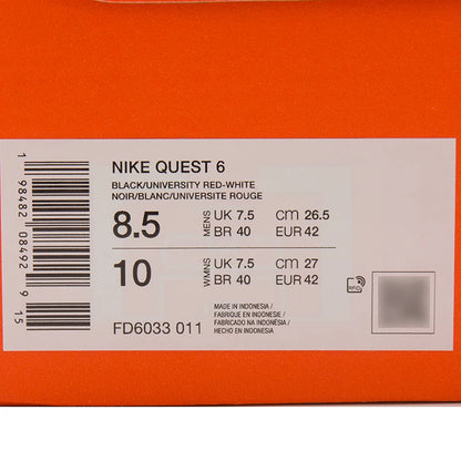Nike Men's Running Shoes Quest 6 Fitness Long-Distance Training Shoes Breathable Cushioning Sports Shoes Fd6033-011