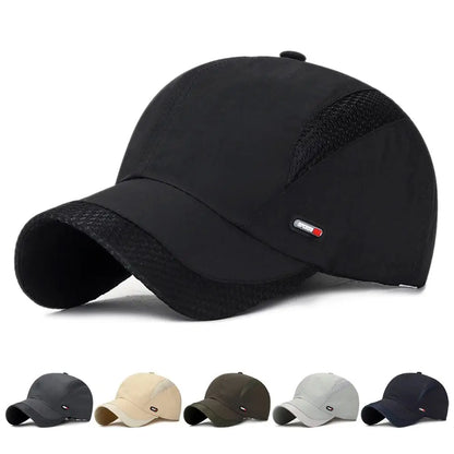 Waterproof Cotton Quick Dry Baseball Cap Snapback Hats Mesh Sun Hat