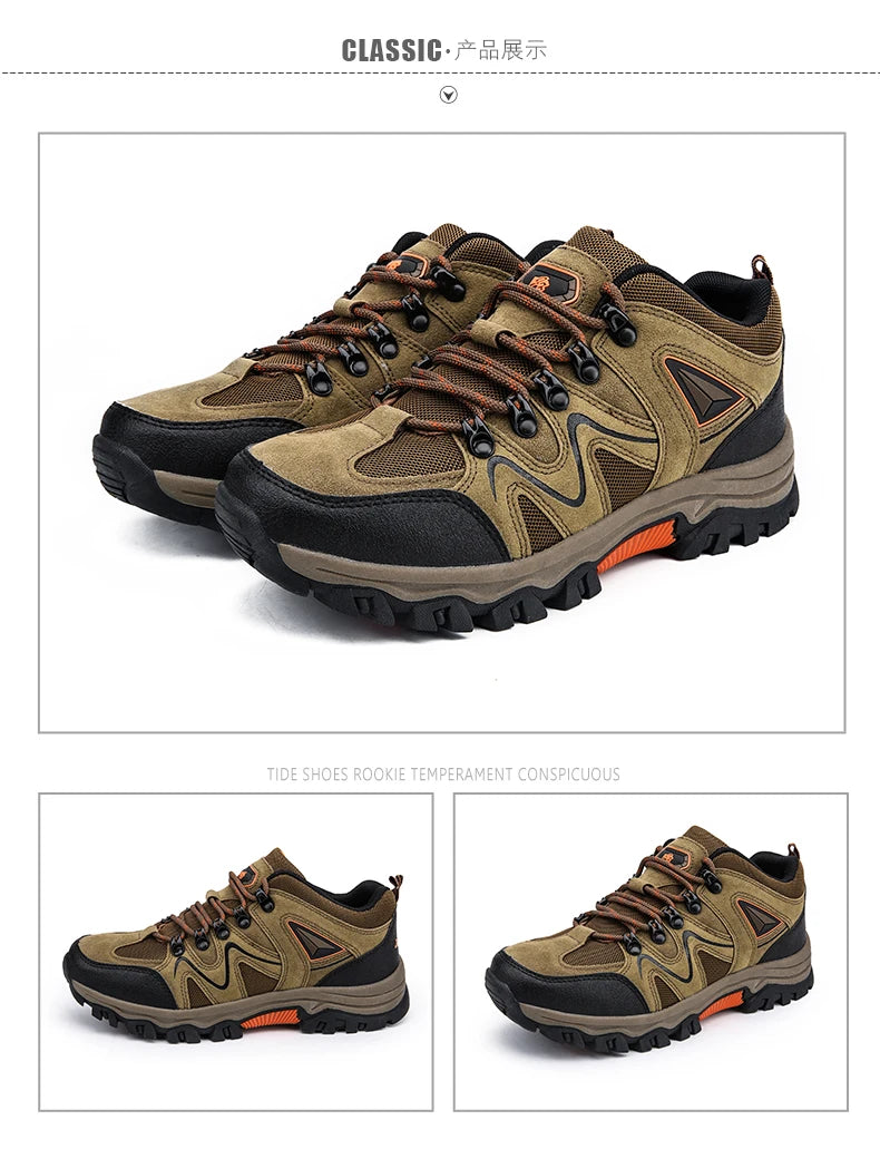 Men's Hiking Shoes All-Terrain Outdoor Sports Shoes Breathable Wear-Resistant Mesh Non-Slip Hiking Shoes Outdoor Cycling Shoes