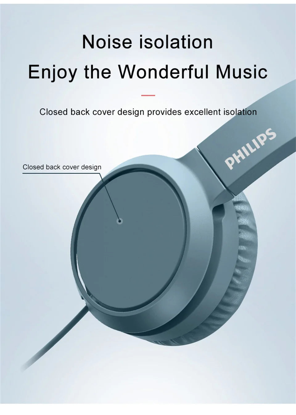 Philips TAH4105 Wired Headphones HiFi Stereo HD Call Headset With MIC Suitable For Online Learning And Outdoor Sports Earphones