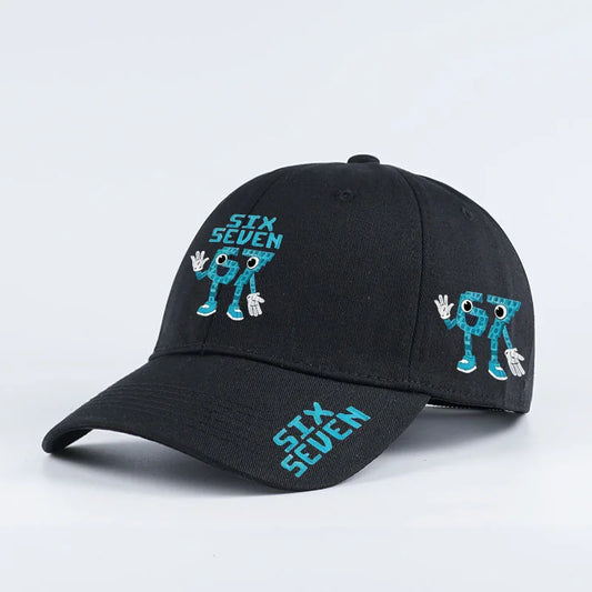 Retro '67 Cartoon Print Baseball Cap - Adjustable Flat-Brim Cap - Unisex Streetwear Hip-Hop Sun Hat - Dad Hat