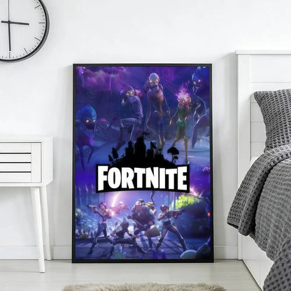 F-FORTNITES-ES Online Game Poster Stickers Art Print Retro Vintage Wall Decor HD Living Room Home Office Gift Occasion
