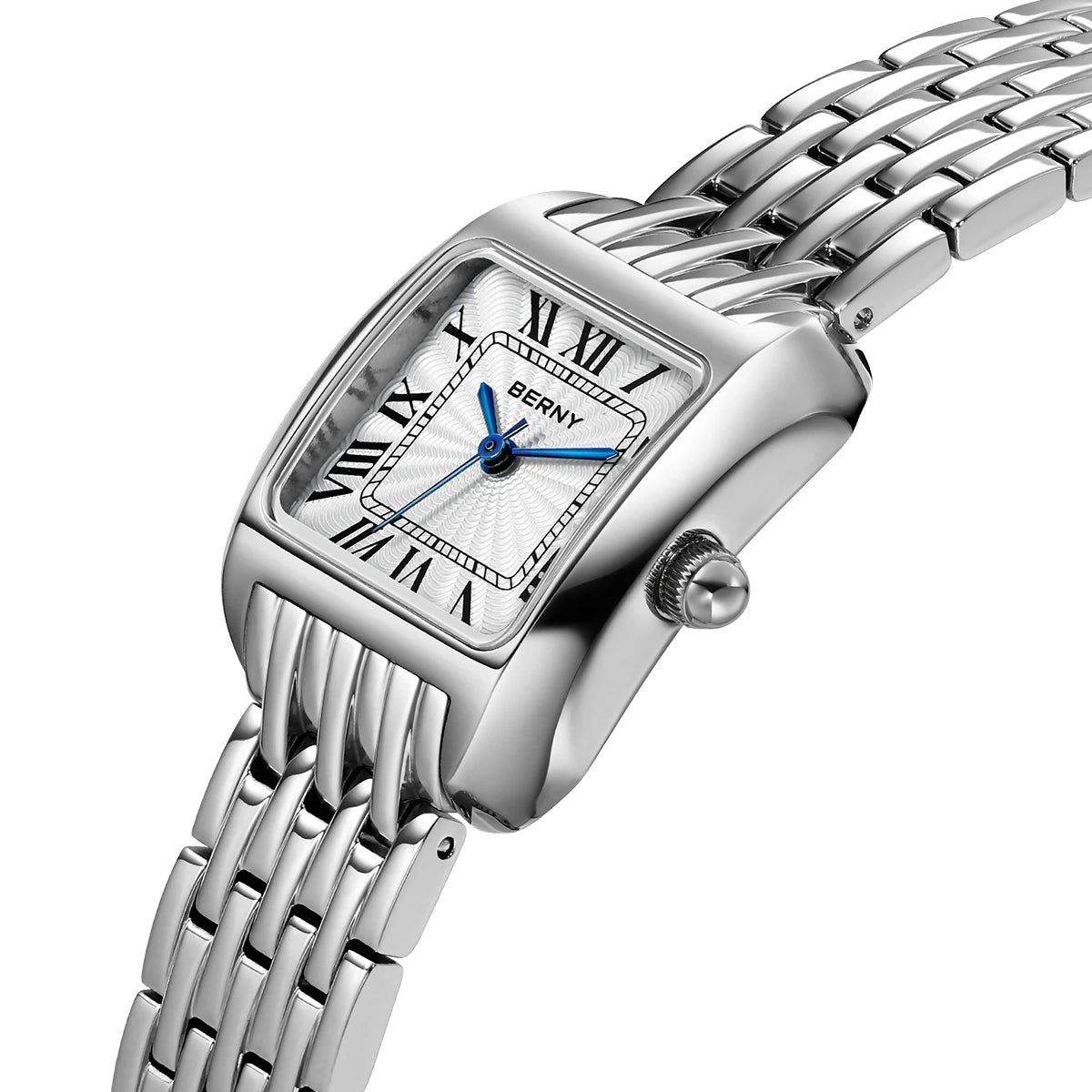 BERNY Luxury Brand Women's Watch New In High Quality S/S Square Ladies Quartz Watches Fashion Elegant Business Wristwatch