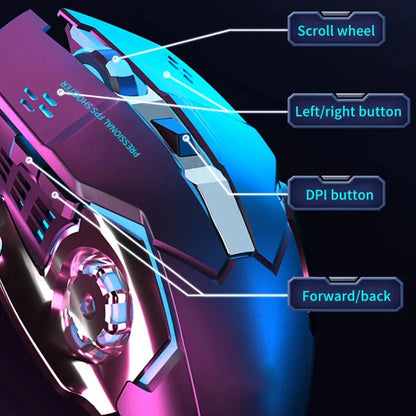 2.4G Bluetooth Wireless Rechargeable Mouse Gaming Mouse For Laptop RGB Backlight E-Sports Mechanical Mouse For PC Computer Gamer