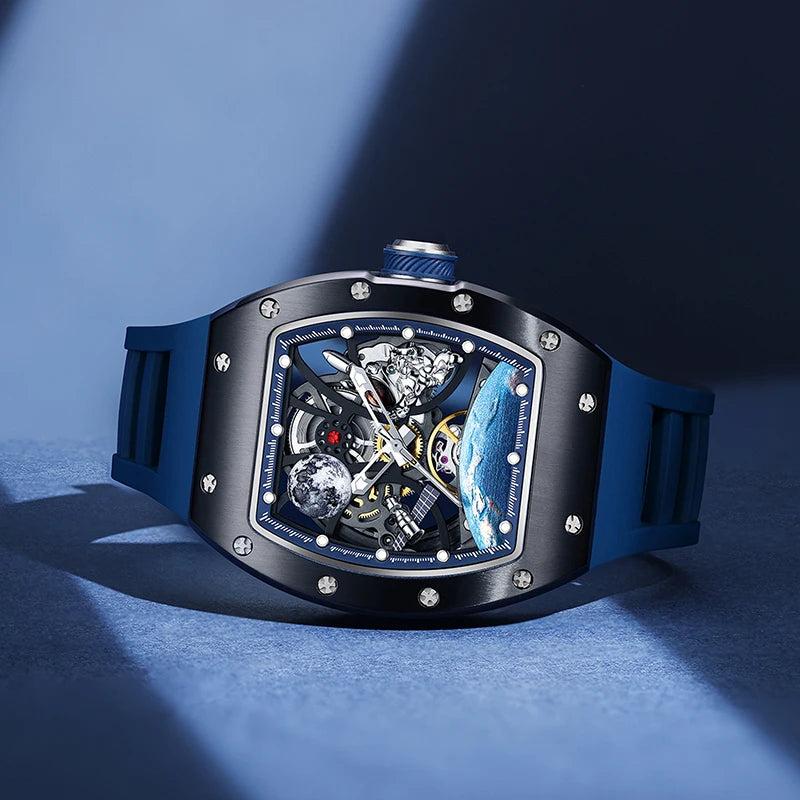 Automatic Mechanical Skeleton Watch Sports Premium Custom Logo Hollow Out Wristwatch for Active Lifestyle