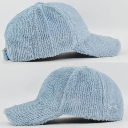 Autumn Winter Baseball Cap Women Artificial Lamb Wool Hats Keep Warm Cap Plush Baseball Caps Spring Baseball Cap Solid Sunshade