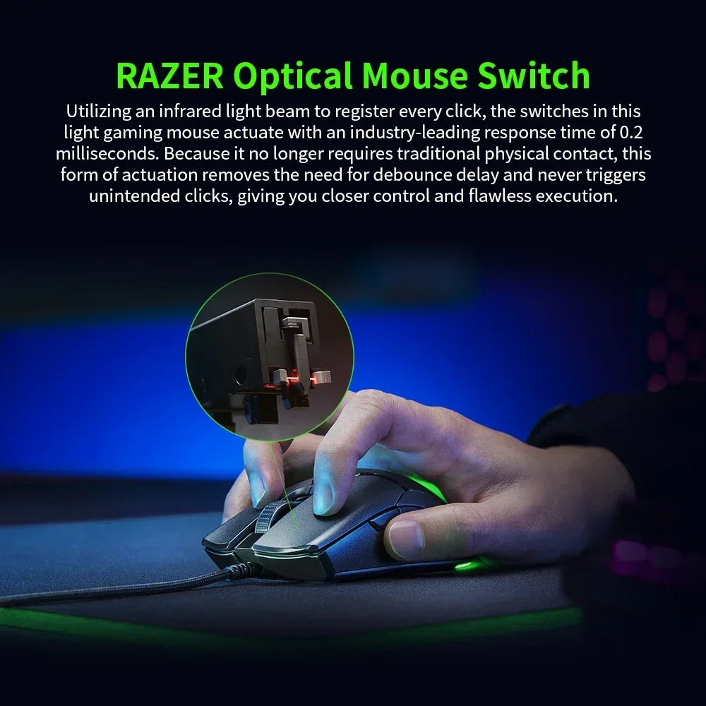 Razer NEW YEAR GIFT gift Thunder Snake Viper Mini Computer Esports Cable Gaming Mouse Laptop RGB Light, Small Hand Mouse
