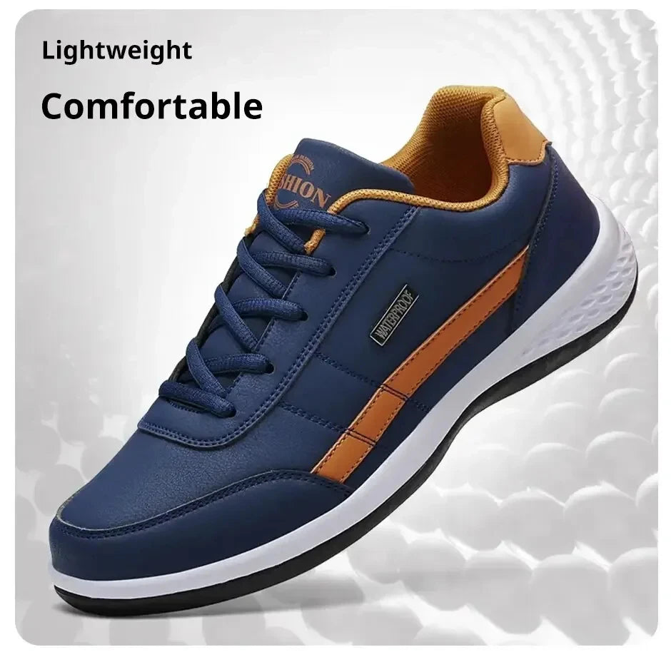 Leather Sneakers for Men, Casual Shoes, Soft Sole, Outdoor Walking Shoes, Sports, Four Seasons