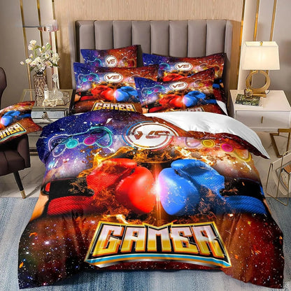 Gamer-Bettwäsche-Set für Jungen und Kinder, Gaming-Bettbezug-Set Queen, Videospiel-Deckenbezug, Bettwäsche-Set mit Playstation-Designs für Teenager und Männer