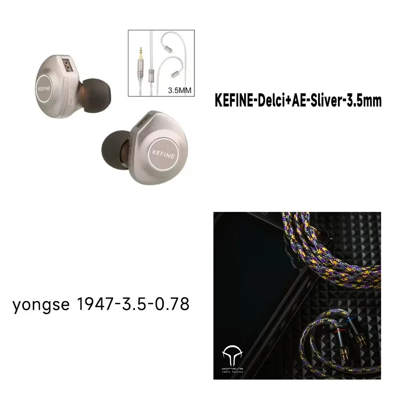 Kefine X ANGELEARS Delci AE 10mm DLC+PU Diaphragm Dynamic Driver IEMs Hi-Fi I n-ear Earphone with Two Tuning Style