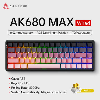 AJAZZ AK680 MAX Magnetic Axis Wired Keyboard 0.125ms Ultra-Low Latency Professional Gaming Keyboard