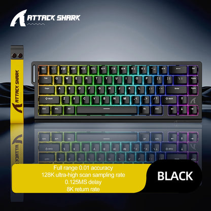 X68HE ATTACK SHARK X68PRO Magnetic Gaming Keyboard Mechanical Wired 0.01mm Rapid Trigg 8000Hz SOCD/Rs 0.125ms 128K Rate