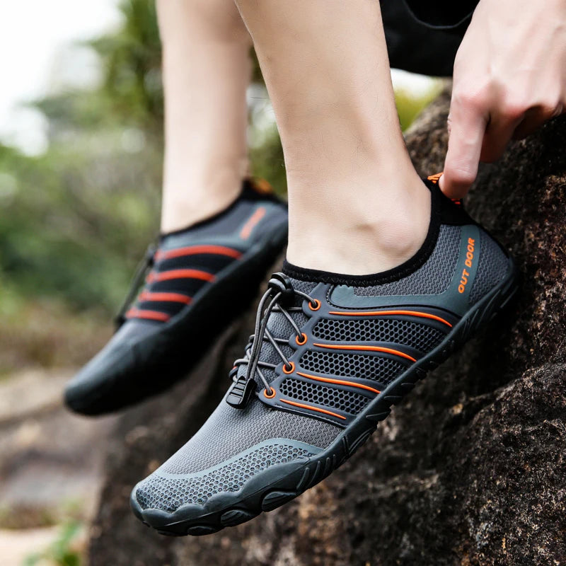 Men's Minimalist Running Cross Training Shoes Barefoot Shoes Big Toe Box Five Finger Shoes Saguaro Barefoot Pit Viper Paracord
