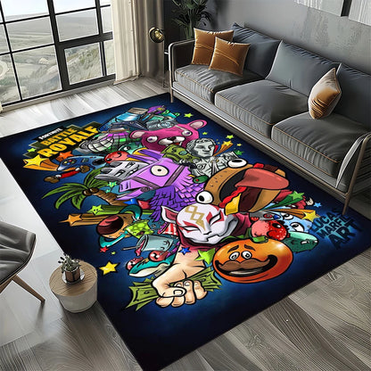 2025 New Style Fortnite-e Cartoon Rug Carpet for Living Room Bedroom Decor, Floor Mat Non-slip Decoration for Sofa Doormat Kids