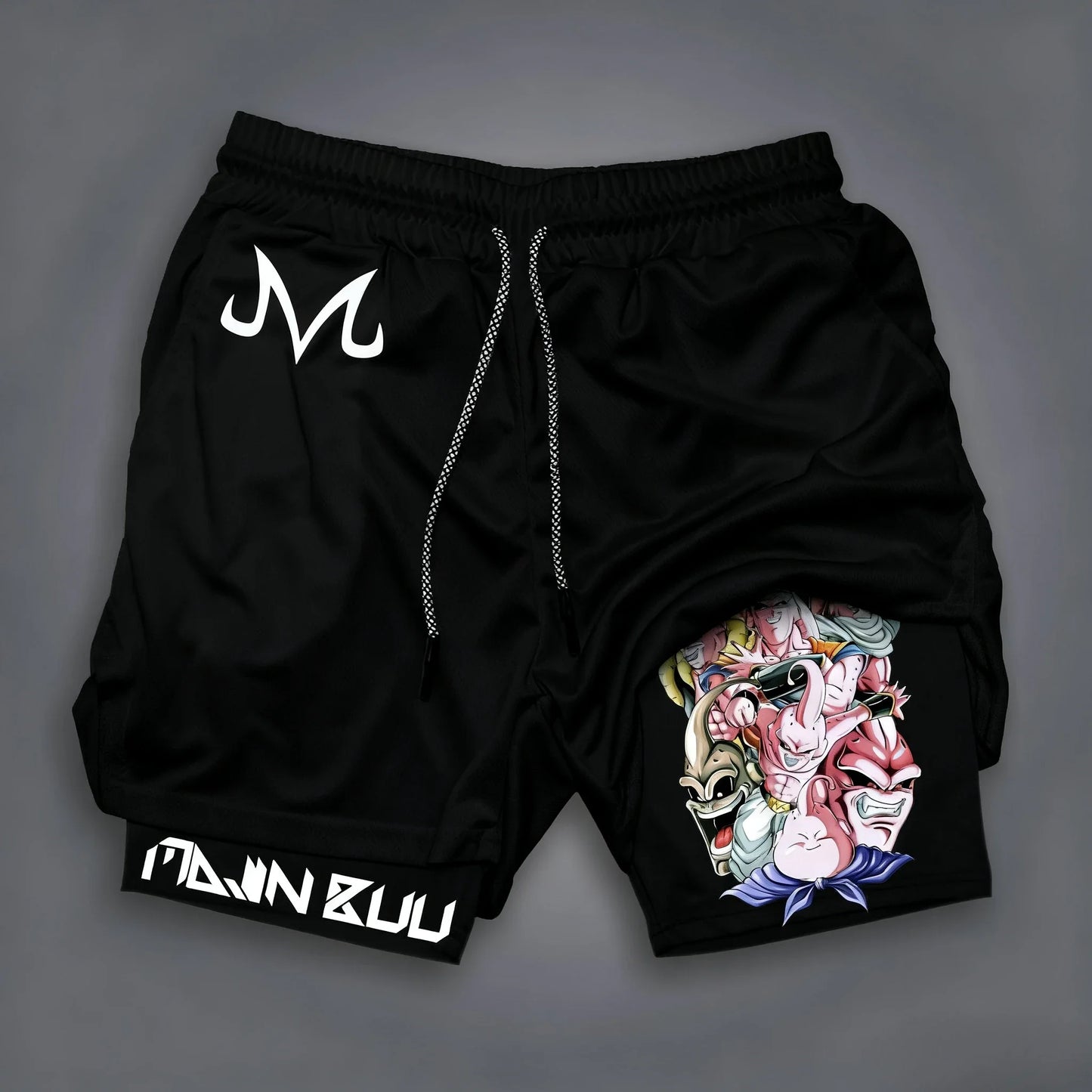 2025 Dragon Ball Majin Buu Anime Men Shorts Streetwear Summer Workout Pants Sportswear Fitness Double-layer Quick Dry Beach Pant