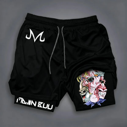 2025 Dragon Ball Majin Buu Anime Men Shorts Streetwear Summer Workout Pants Sportswear Fitness Double-layer Quick Dry Beach Pant