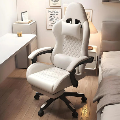 Hestora PU Leather Big and Tall Gaming Chair Ergonomic High Back Computer Chair with Footrest Massage Lumbar Support for Adults