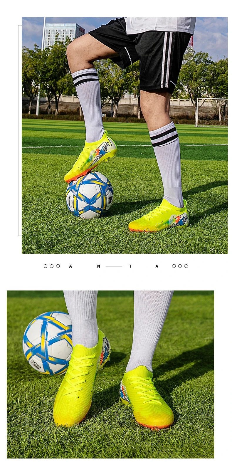 New Men Football Boots Cleats Non-Slip Match Ultralight Soccer FG Training Shoes Soccer Shoes Long Spikes Outdoor Drop Shipping