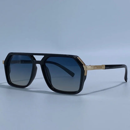 Vintage Steampunk Polarized Sunglasses Women Double Bridge Black 2026 Luxury Designer Driving Shades For Lady Fashion Eyewear