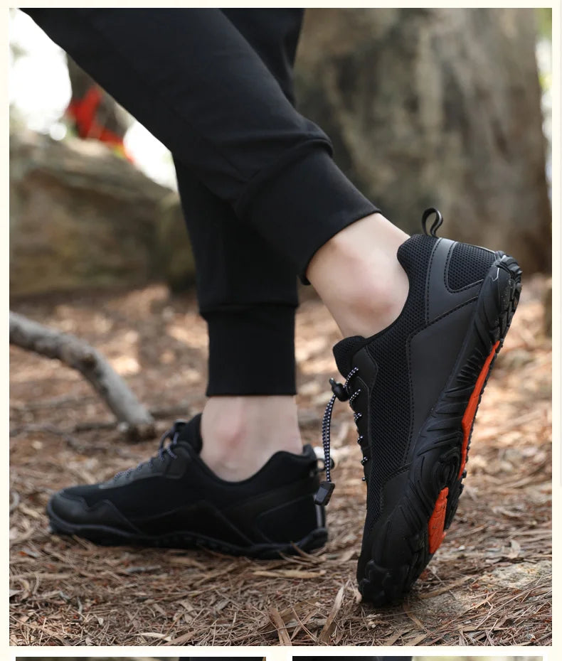 Men's Barefoot Hiking Shoes Breathable Outdoor Sports Climbing Shoes Trekking Sneakers Non-Slip Comfortable Men's Casual Jogging Footwear