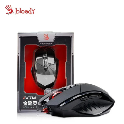 Bloody V7M Wired Mouse RGB Lightweight Ergonomics Design 4000dpi PC Office E-sports Gaming Macro Programming Mouse for CF LOL CS