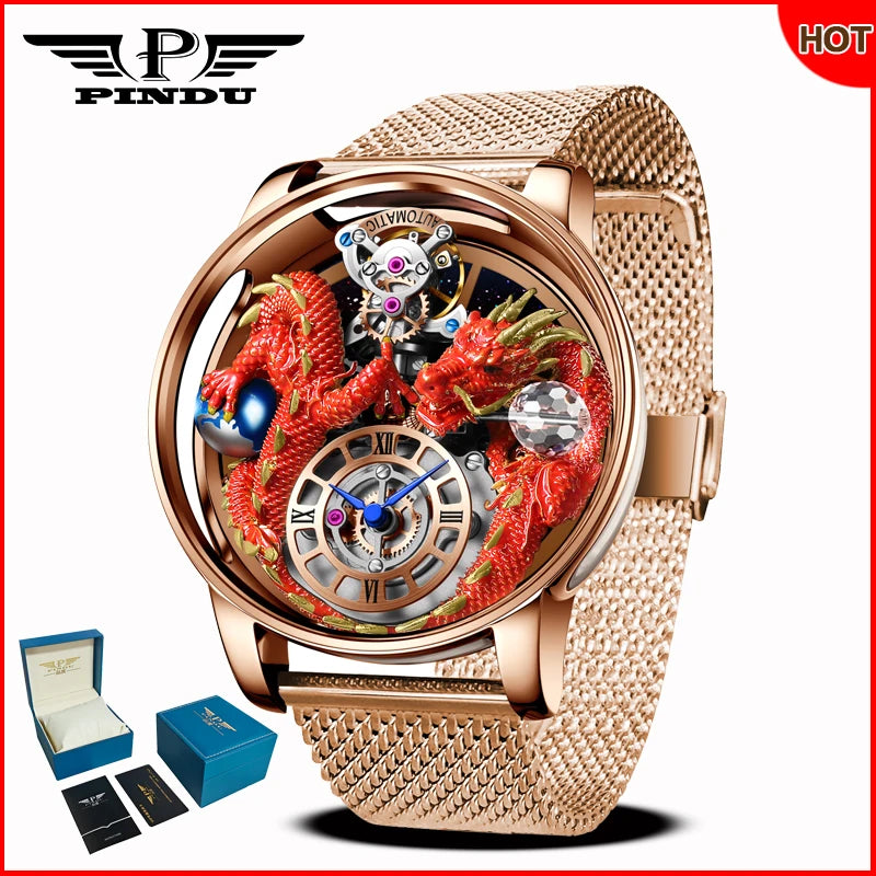 PINDU Design 2025 NEUE Herrenuhr Diamond Tourbillion Top-Marke Luxus Astronomia Quarzuhr für Herren Saphirglas wasserdichte Uhr