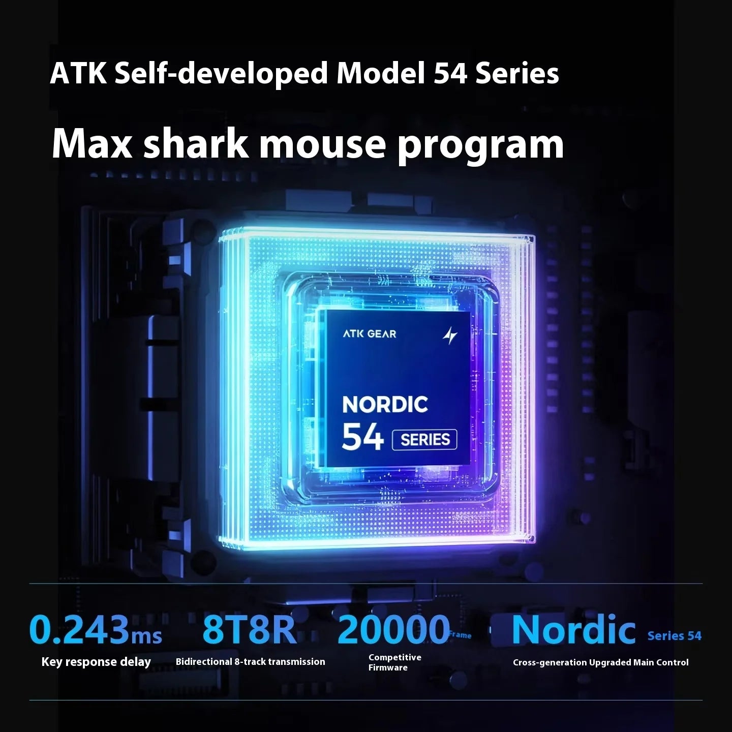 Bezdrátová herní myš ATK F1 V2 Ultra MAX Tri-mode PAW3950 Double 8k, lehká ergonomická e-sportovní myš, vlastní PC příslušenství